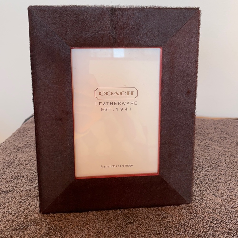 Coach haircalf leather picture frames